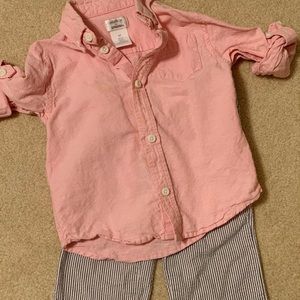 Easter outfit, seer sucker pants and pink shirt (Gymboree Boys 2T)